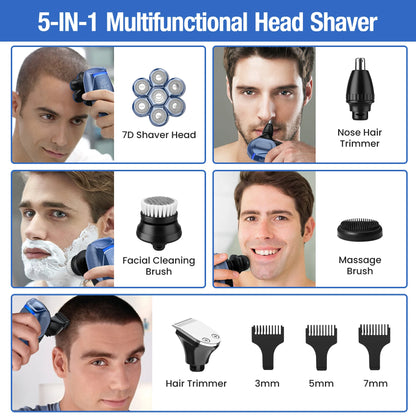 5 in 1 Electric 7D Head Shaver