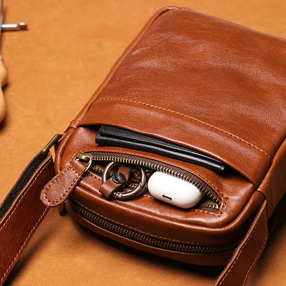 Petit sac à bandoulière en cuir véritable GURO