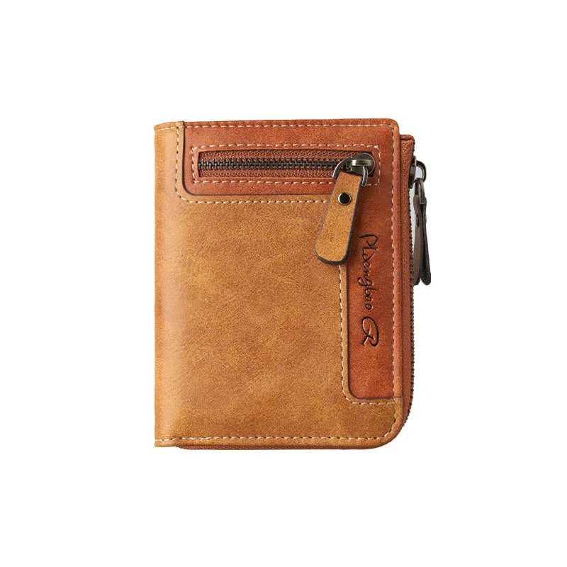 Retro Bi-fold Zipper Wallet
