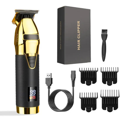 Tondeuse à cheveux et à barbe rechargeable avec écran LCD