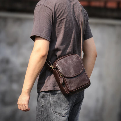 Petit sac à bandoulière en cuir véritable GURO