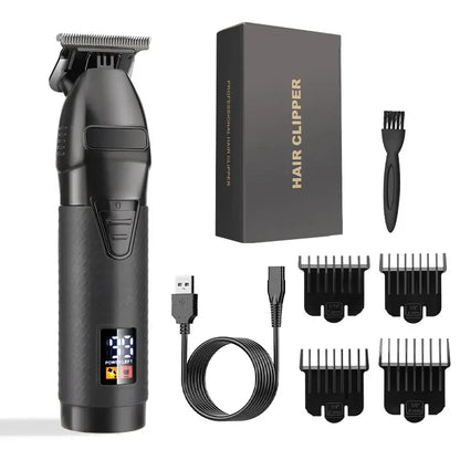 Tondeuse à cheveux et à barbe rechargeable avec écran LCD