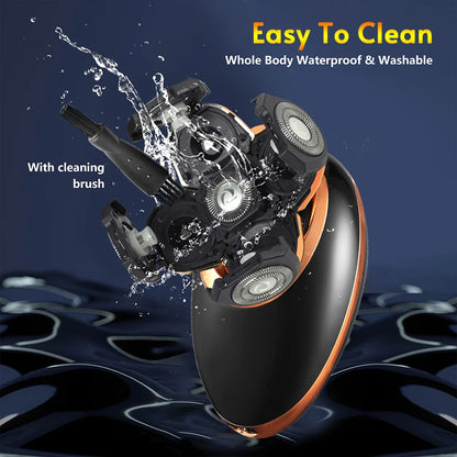Floating 5 Blade Electric Head Shaver