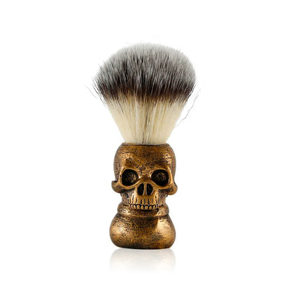 Brosse à barbe en poils de sanglier en forme de crâne