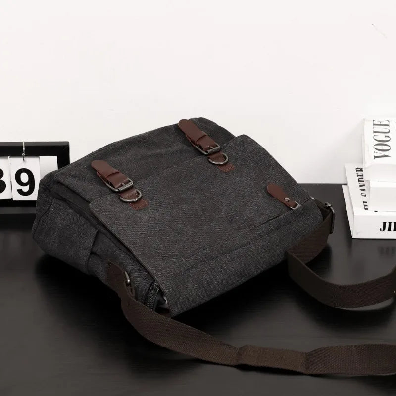 Sac messager décontracté en toile de grande capacité