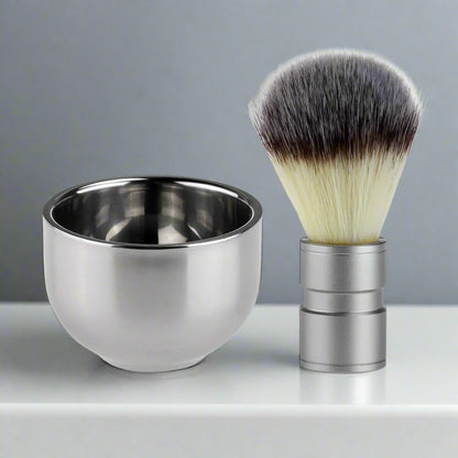 Sleek Shaving Brush & Bowl Set