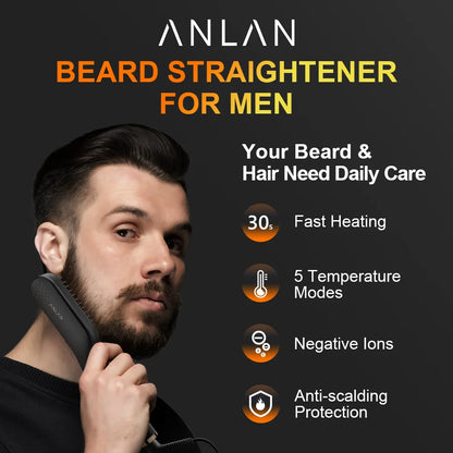 Heated Ceramic Beard Straightening Brush