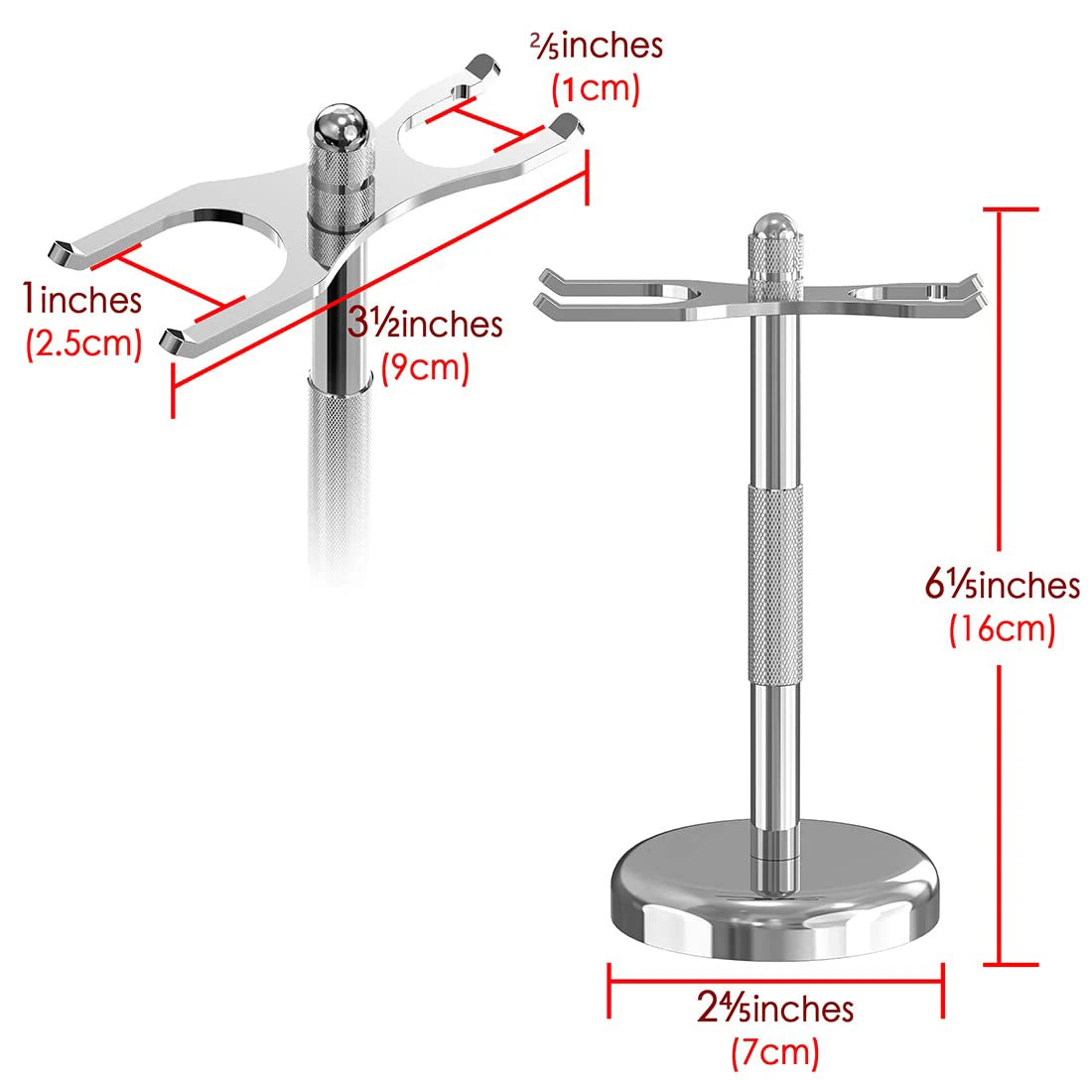 Chrome Razor and Brush Stand