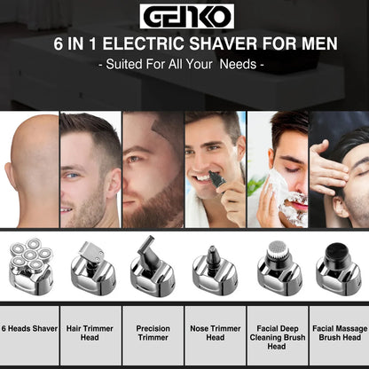 6-in-1 Waterproof Head Shaver