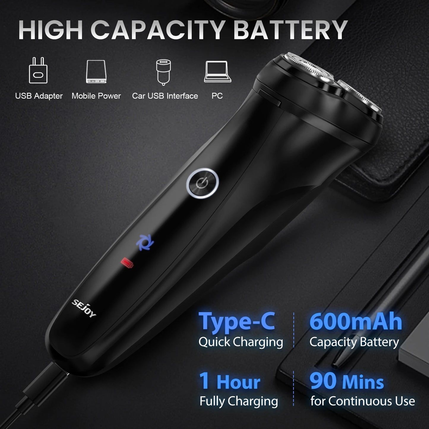 SEJOY Powerful USB Electric Shaver