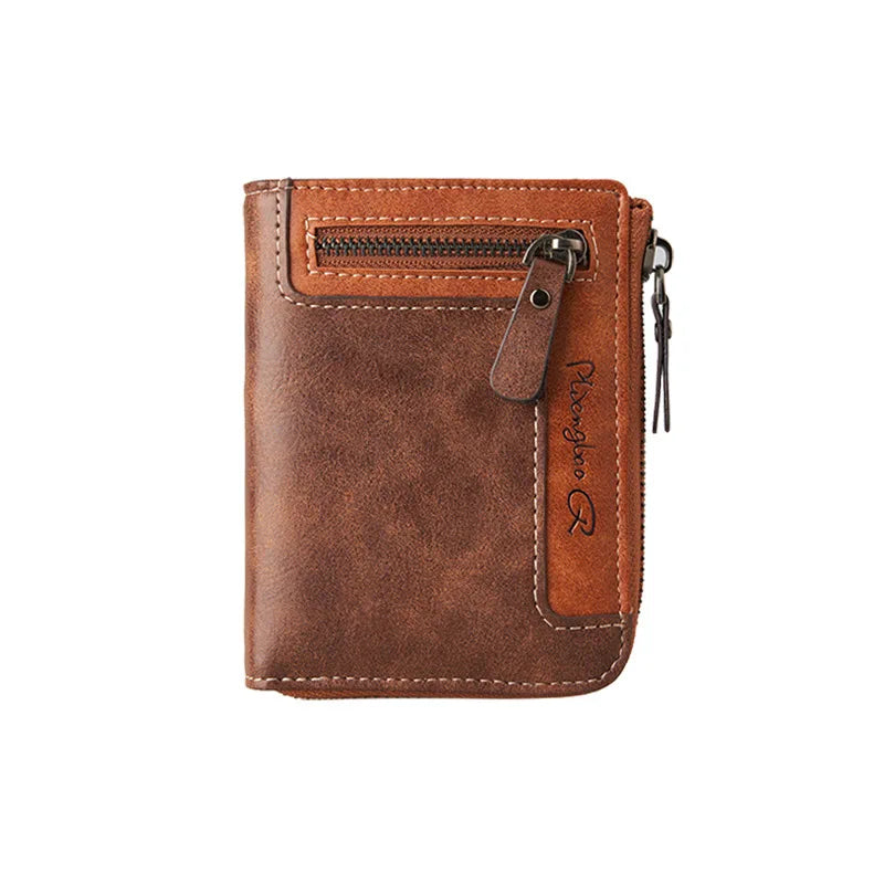 Retro Bi-fold Zipper Wallet