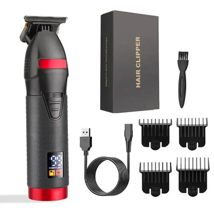 Tondeuse à cheveux et à barbe rechargeable avec écran LCD