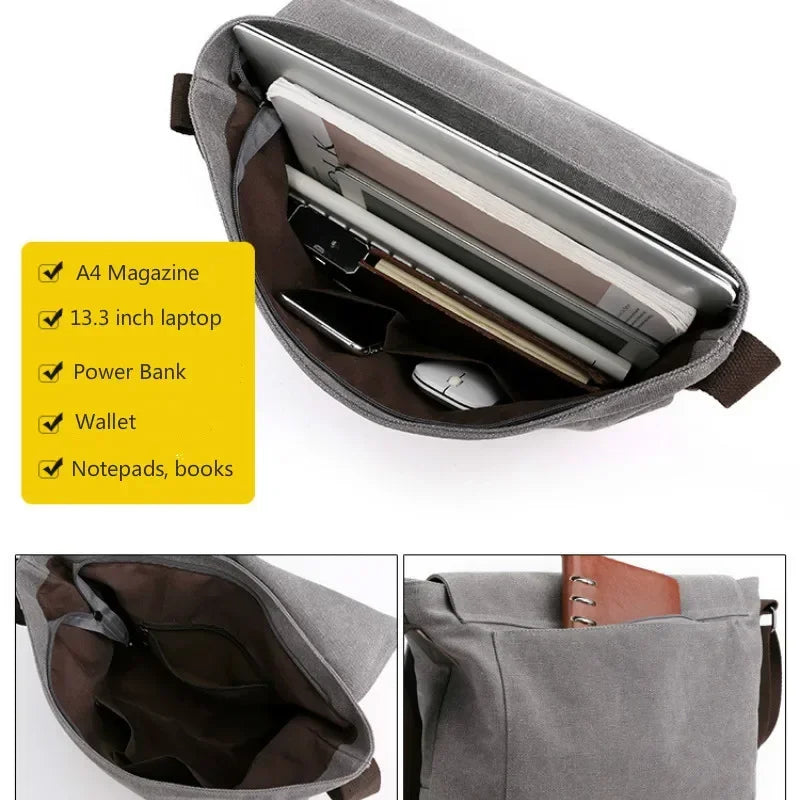 Sac à bandoulière multifonction en toile