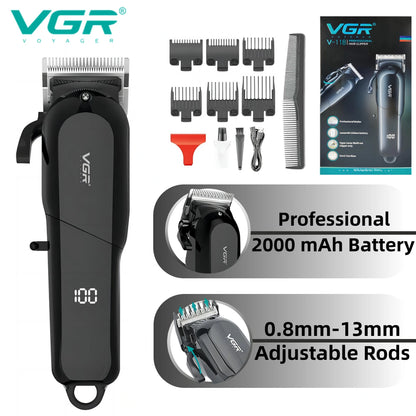 VGR LED Display Adjustable Hair Clippers