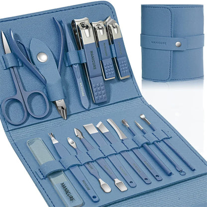 Kit de soins des ongles en acier inoxydable 16 pièces