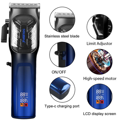 Tondeuse à cheveux étanche avec écran LCD