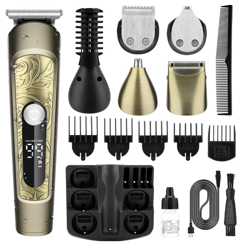 Tondeuse à cheveux multifonctionnelle 6 en 1 entièrement en métal