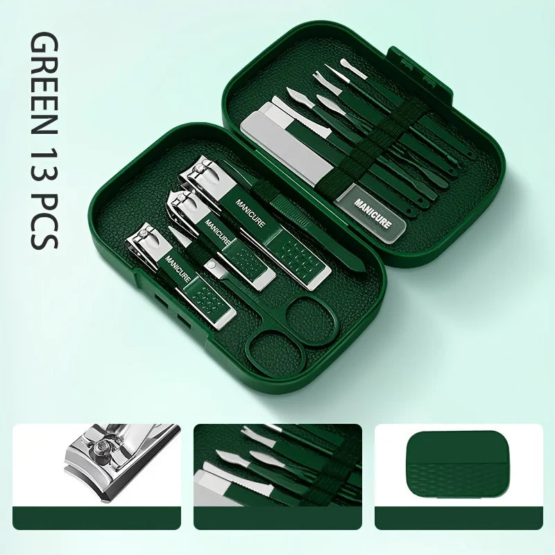 13 Pcs Stainless Steel Nail Clipper Tool Set