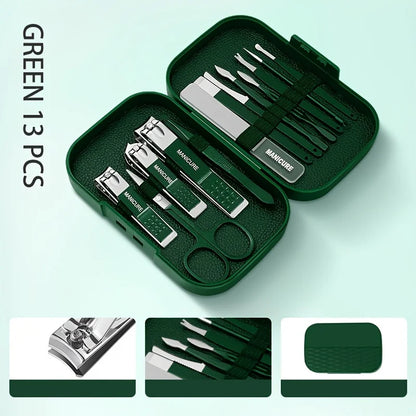 13 Pcs Stainless Steel Nail Clipper Tool Set