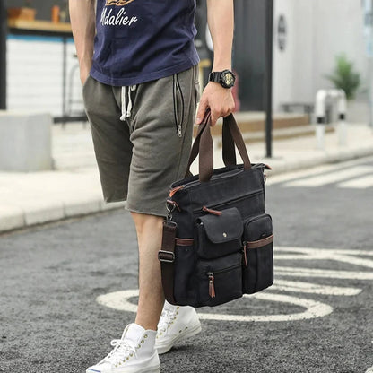 Sac messager en toile à compartiments multiples