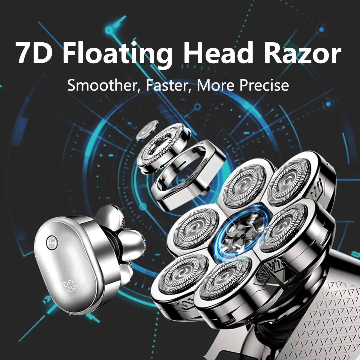 6-in-1 Waterproof Head Shaver