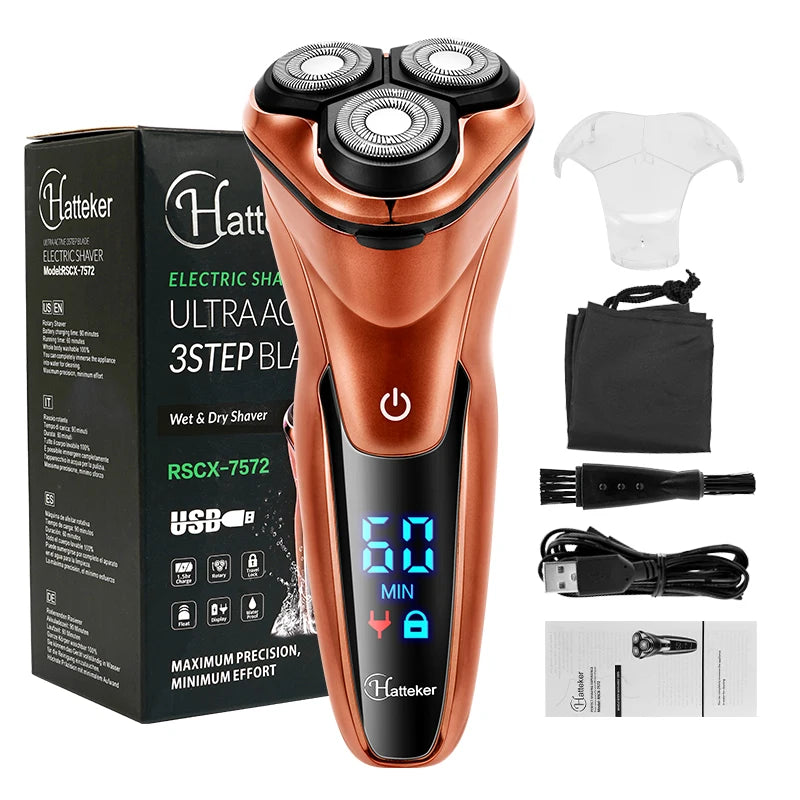 Powerful Cordless LCD Electric Shaver