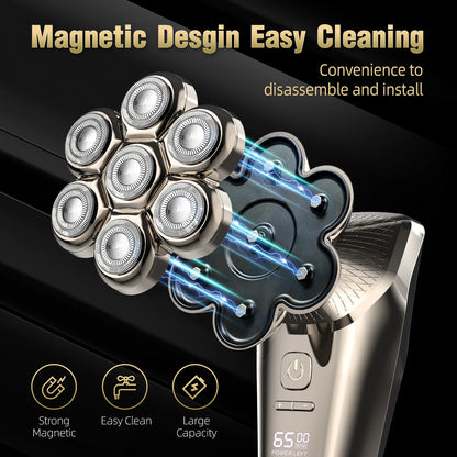 LED Waterproof Head Shaver & Grooming Kit