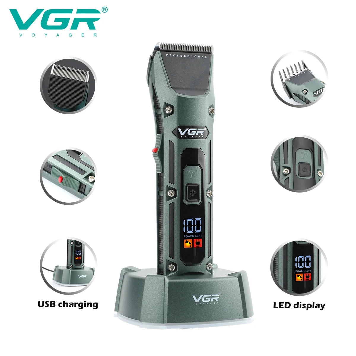 Tondeuse à cheveux sans fil rechargeable VGR
